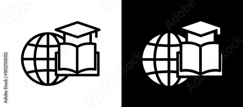 Global Education whiteblack icon