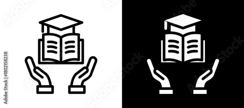 Learning Support whiteblack icon