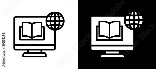 Educational Website whiteblack icon