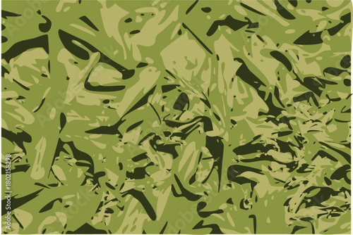 a dynamic, swirling camouflage pattern. ideal for military or hunting-themed designs. it uses various shades of green and beige. grass like.