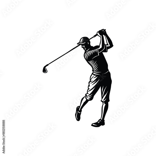 Dynamic Hockey Player Silhouette in Action Pose