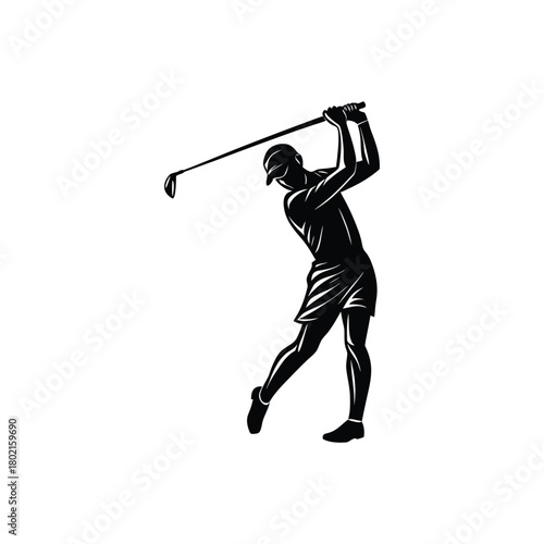 Dynamic Hockey Player Silhouette in Action Pose
