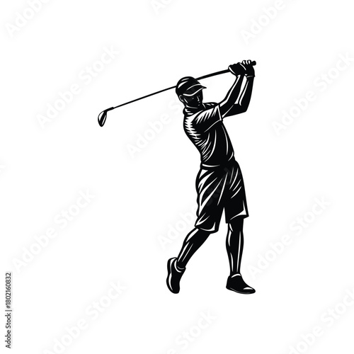 Dynamic Hockey Player Silhouette in Action Pose