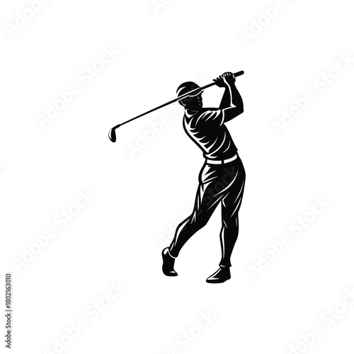 Dynamic Hockey Player Silhouette in Action Pose