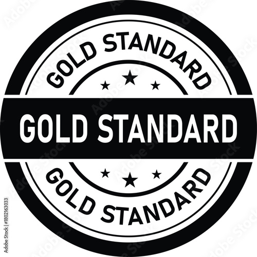 Gold standard seal vector graphic quality assurance excellence icon