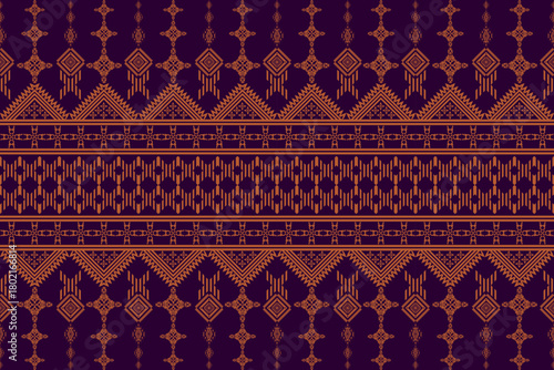 Elegant ethnic textile pattern inspired by Southeast Asian and Middle Eastern motifs in gold tones.
