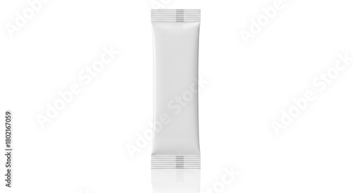 Blank White Powder Stick Sachet Mockup for Supplements or Instant Drink Packaging Design