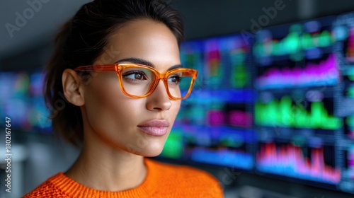 Female professional analyzi...