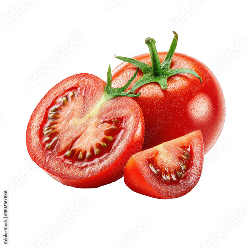 Wallpaper Mural Fresh tomatoes whole and sliced isolated on transparent background Torontodigital.ca