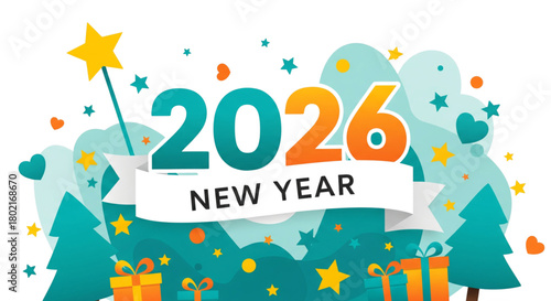 Festive 2026 New Year Celebration Background for Holiday Greeting Cards and Seasonal Web Design
