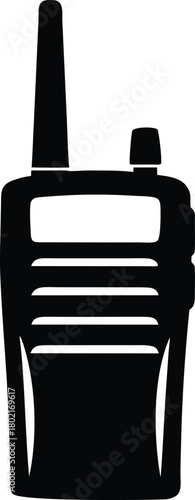 A sleek minimalistic silhouette of a walkie talkie symbolizing instant communication.