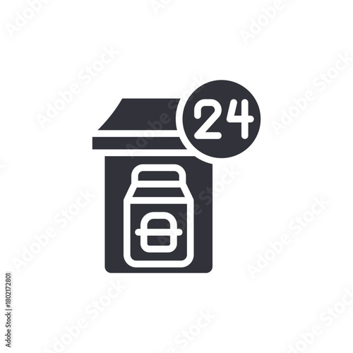 Open Twenty Four Hours Convenience Store Minimalist Icon