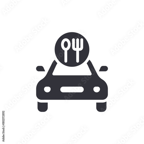 Food Delivery Car Service Icon Graphic Illustration