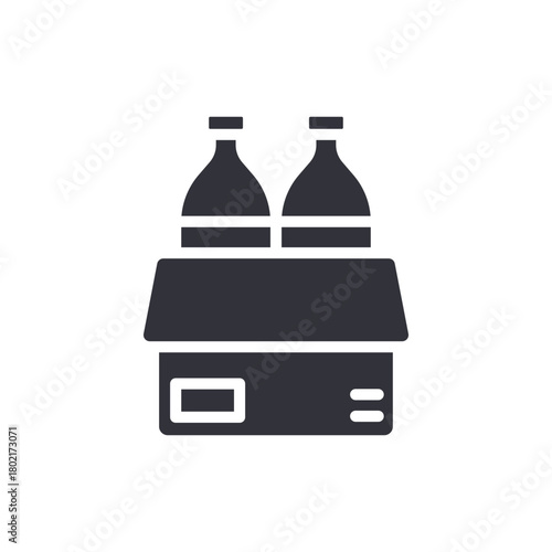 Bottles In Container Symbol Beverage Delivery Icon