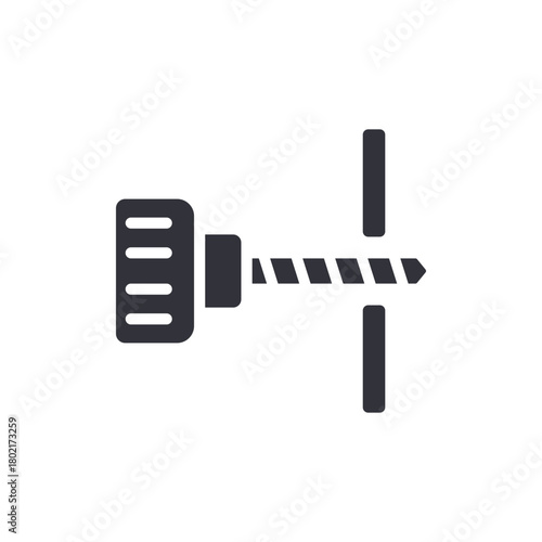 Wall Anchor Installation Solid Flat Illustration Pictogram