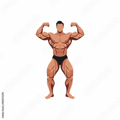 bodybuilding vector illustration with white background