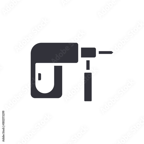 Drill Icon Repair Tool Isolated Construction Instrument