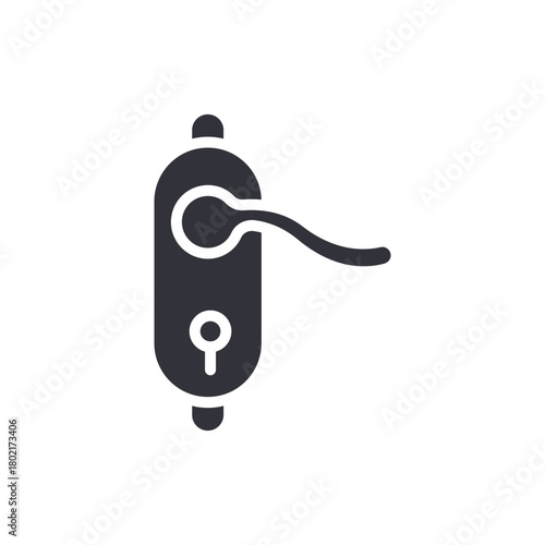 Elegant Door Handle Flat Design Minimalist Style Graphic