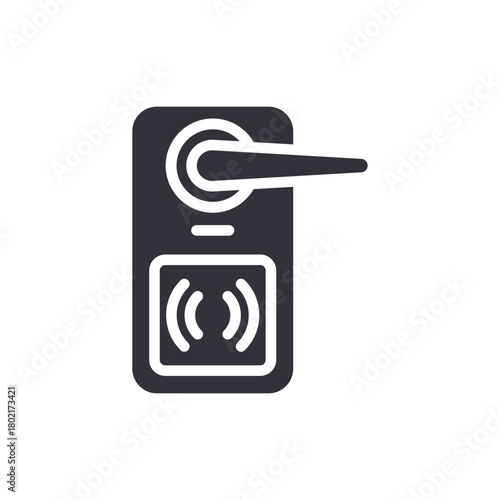 Digital Key Door Lock System Modern Icon Design