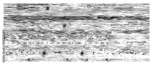 Wood Grain Seamless Pattern Engraved Timber Texture Background Vector