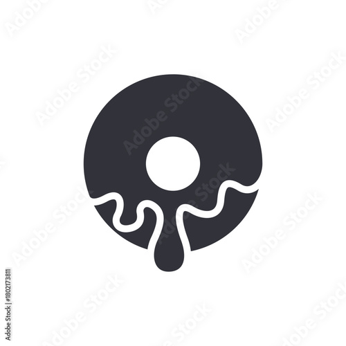 Delicious Donut Glaze Dripping Minimalistic Graphic Icon