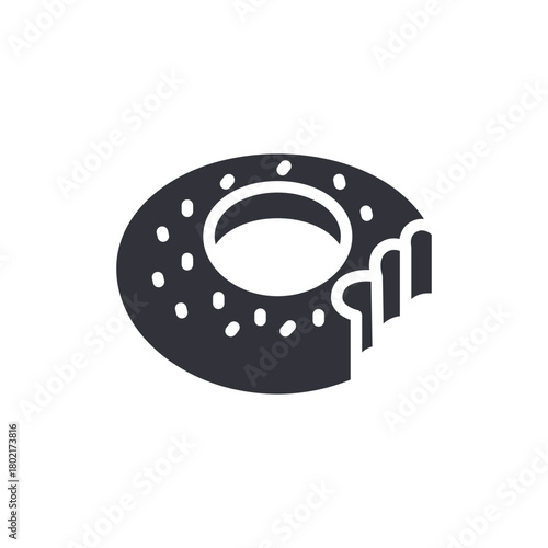 Delicious Donut Snack Food Concept Icon