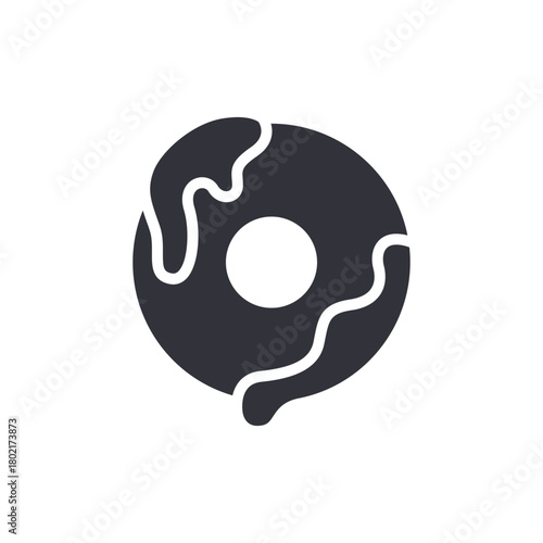 Doughnut Sweet Food Icon Illustration Symbol Design