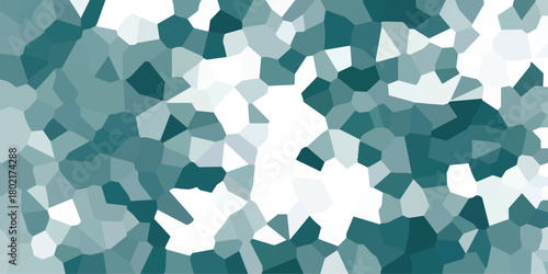 Abstract geometric mosaic pattern with varying shades of teal and white irregular polygons creating a textured background effect