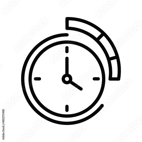 Time management and deadline icon illustration for productivity, speed, efficiency, and accurate measurement of progress