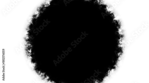 Black ink cloud spreading on white background abstract smoke effect dark bloom transition overlay video