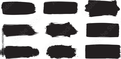 rush stroke set of calligraphy ink paint lines, sketchy brush strokes vector eps