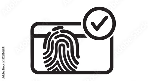 ## **36. Biometric payment authentication outline icon vector**
