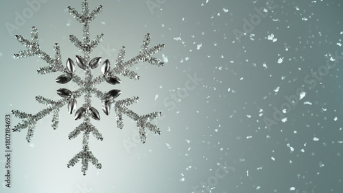 Christmas Decoration with Colored Shiny Star and Glitters , Close-up