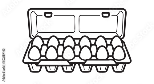 ## **37. Eggs carton dozen outline vector**
