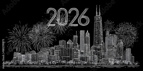 Merry Christmas and Happy New Year 2026 ,Card or banner to wish a happy new year 2026