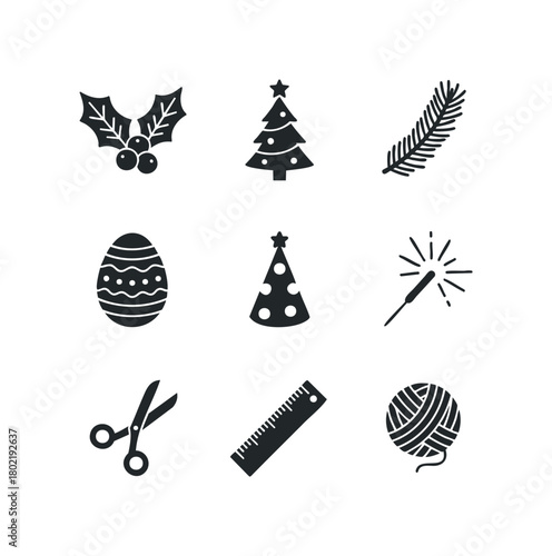 Collection of Festive and Craft Icons