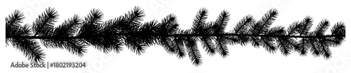 pine or fir tree branch garland vector illustration