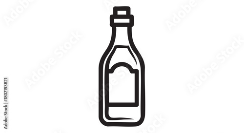 ## **42. Vinegar bottle condiment outline vector**
