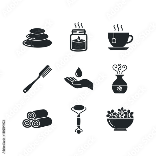 Spa and Wellness Icons Set