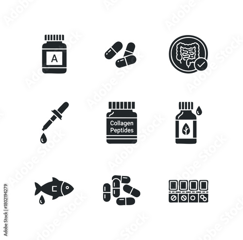 Medical icons for health and wellness products