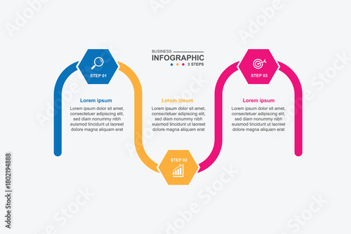 3 step infographic design. schedule concept with paper layout. can be used for workflow illustration