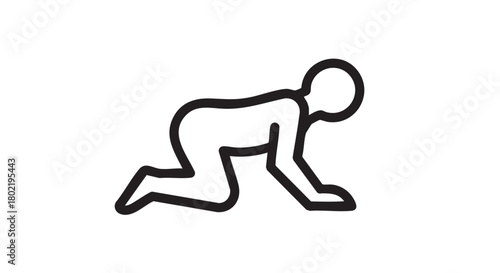 ## **34. Person crawling on hands and knees outline icon vector**
