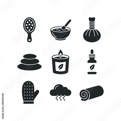 Spa and wellness icons collection