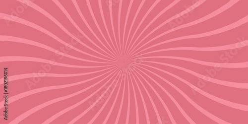 Pink spiral burst background with radiating wavy lines creating a retro or psychedelic visual effect for graphic design and abstract concepts