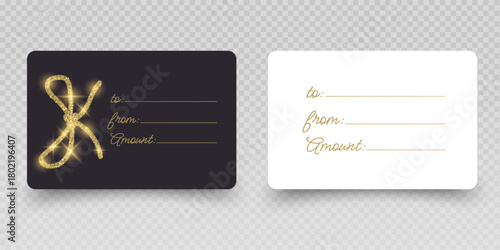 Blank Gift Cards and Vouchers with Red Ribbon Mockup