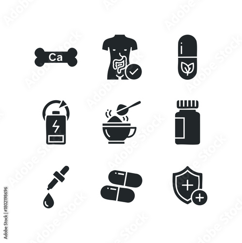 Healthcare icons for medicine and wellness