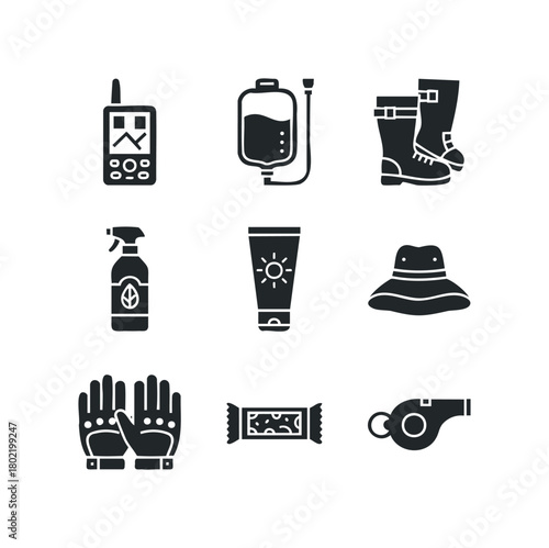 Outdoor adventure gear and survival kit items