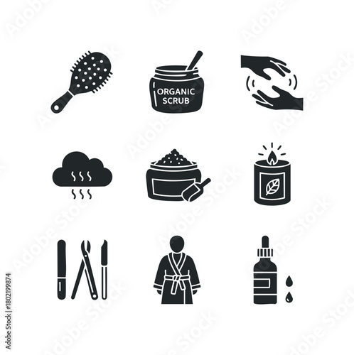 Spa and wellness icons collection for beauty and relaxation