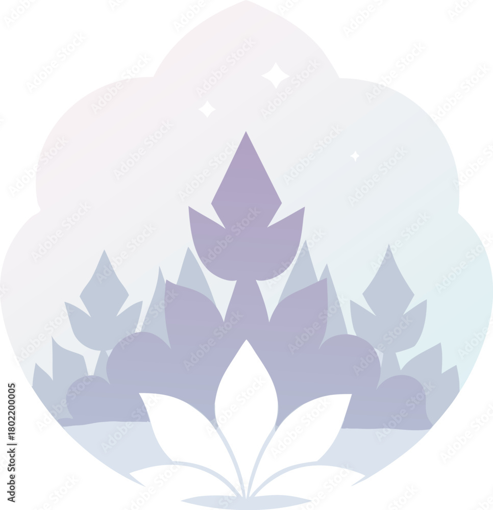 Obraz premium Fantasy crystal forest pattern with transparent trees