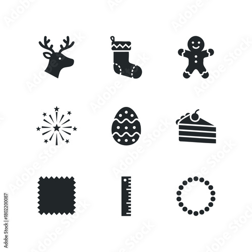 Collection of holiday and celebration icons